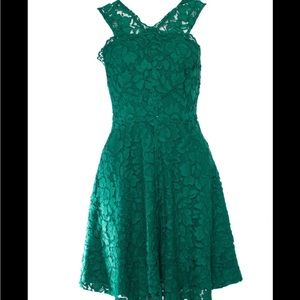 Sandro Riviera sleeveless lace green forest dress